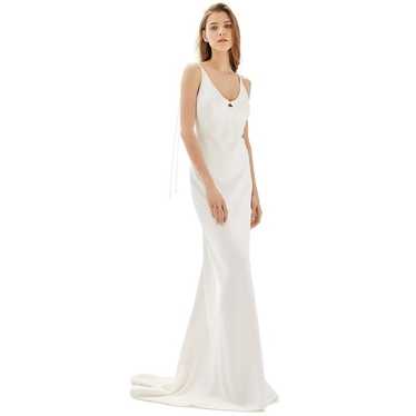 Topshop Bride V-Neck Satin Gown, 12