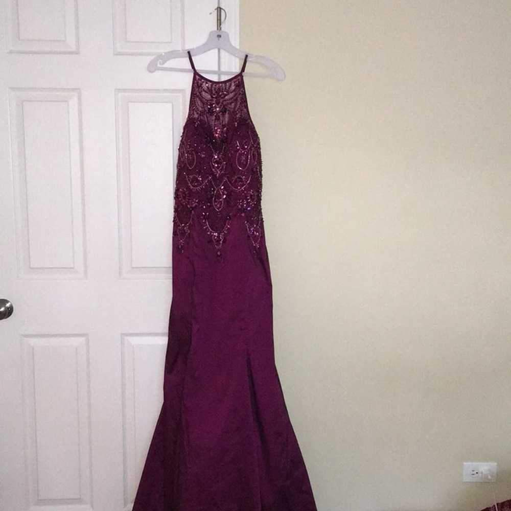 Mori Lee Halter Prom Dress W/ Train - image 2