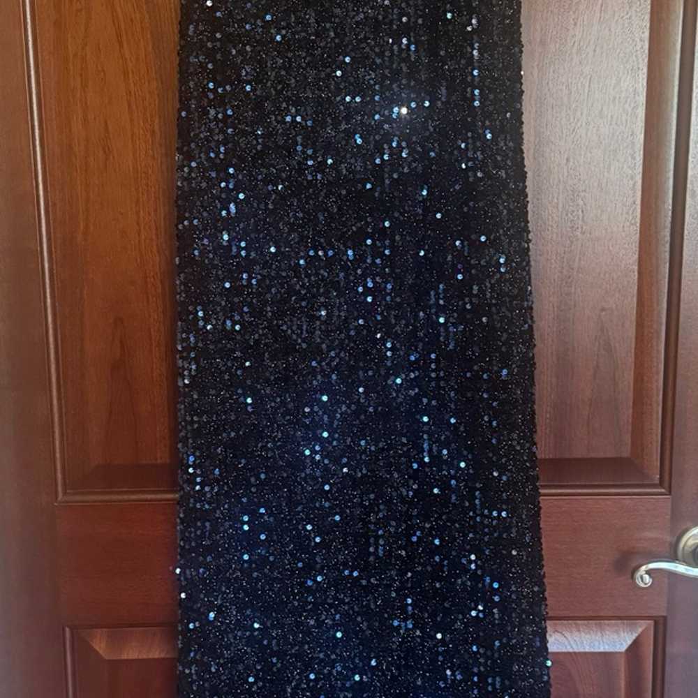 Navy Sequin Gown - image 1