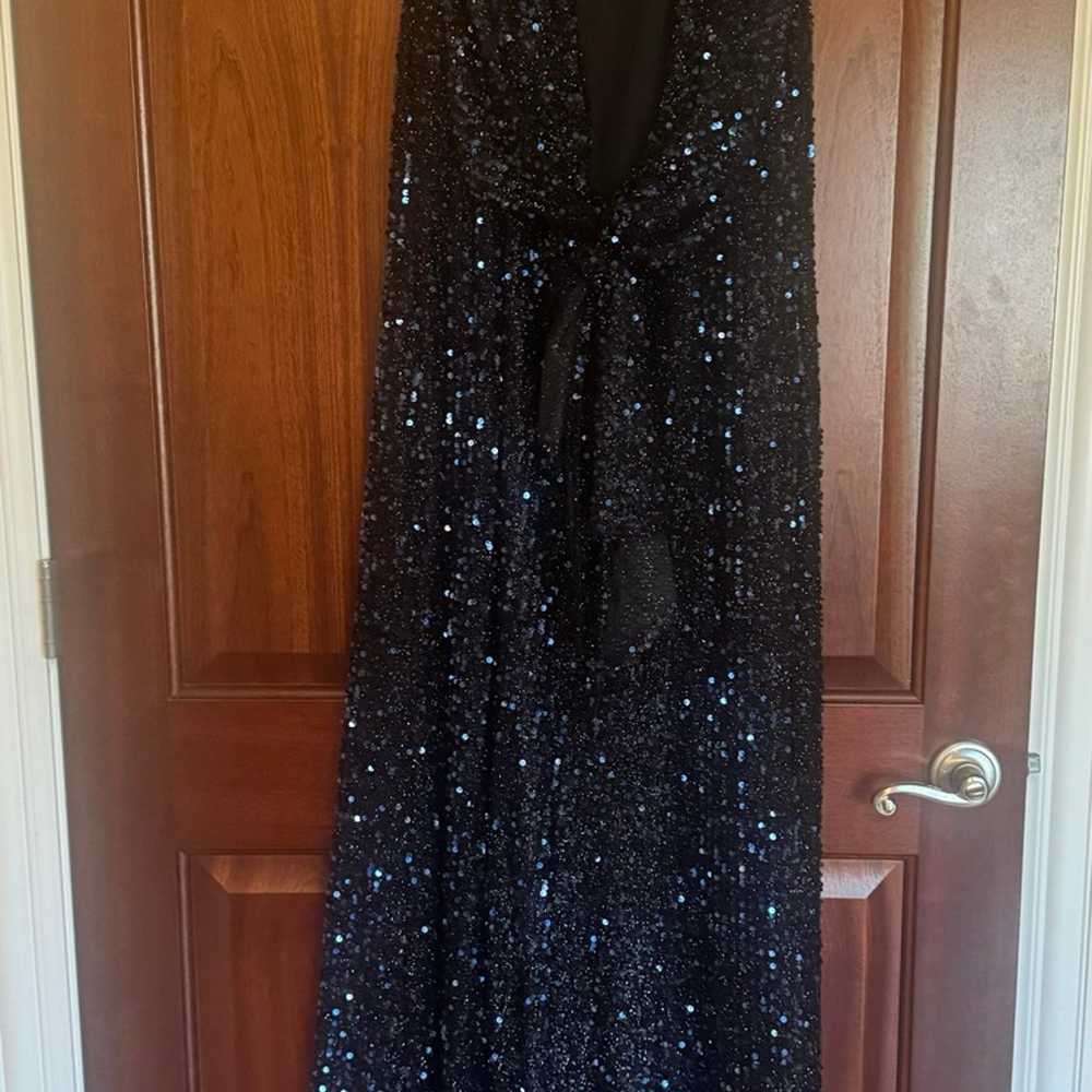 Navy Sequin Gown - image 2