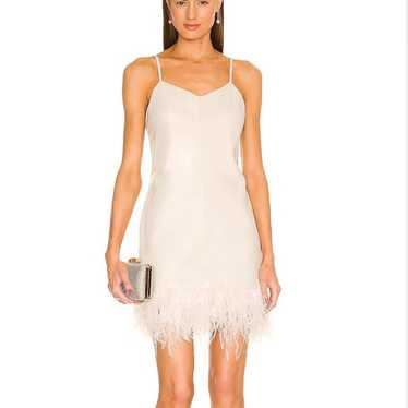 Lamarque Abella Leather Slip Dress XL Feather Tri… - image 1