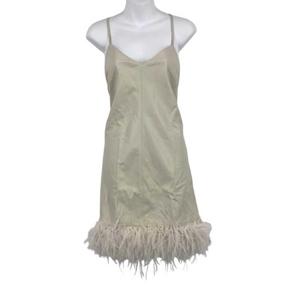 Lamarque Abella Leather Slip Dress XL Feather Tri… - image 2