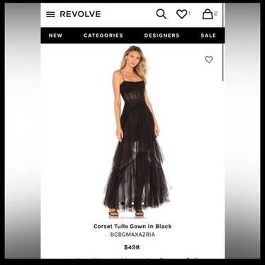 BCBGMAXAZRIA Corset Tulle Gown in Black