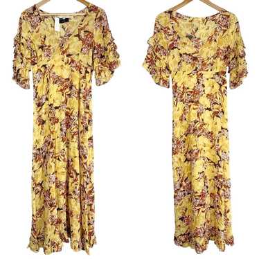 byTiMO Georgette Floral Ruffle Midi dress