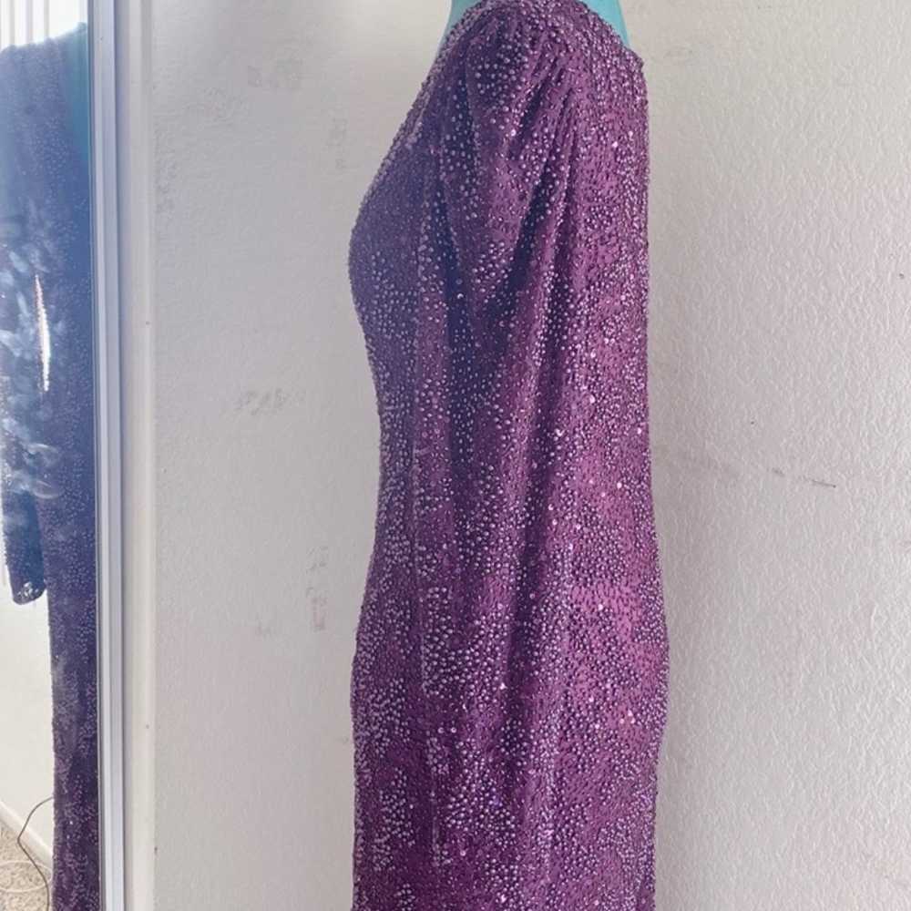 MAC DUGGAL PURPLE GRAPE PEARL MAXI LONG SLEEVE EV… - image 3