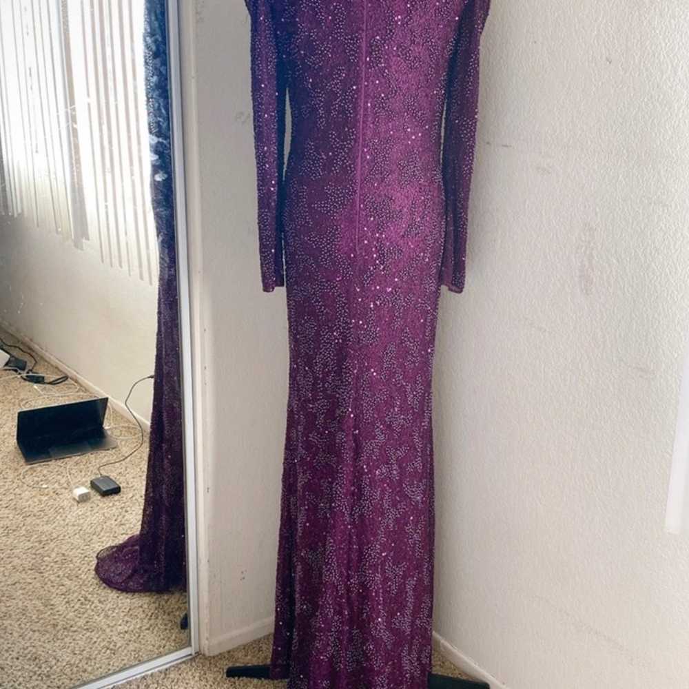 MAC DUGGAL PURPLE GRAPE PEARL MAXI LONG SLEEVE EV… - image 7