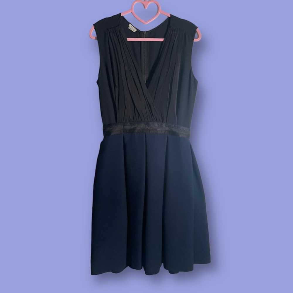 MIU MIU Black and Navy Pleated Formal Dress - image 1