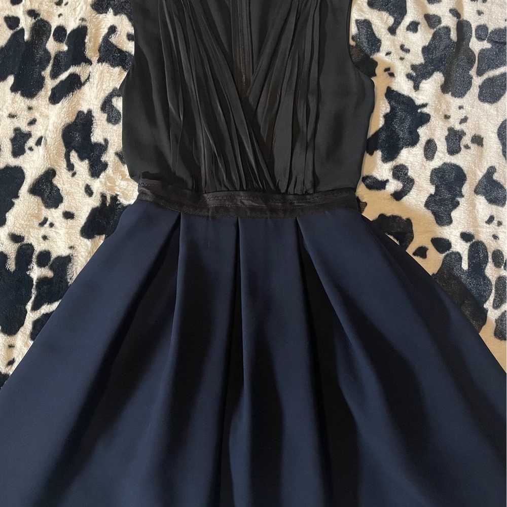 MIU MIU Black and Navy Pleated Formal Dress - image 4