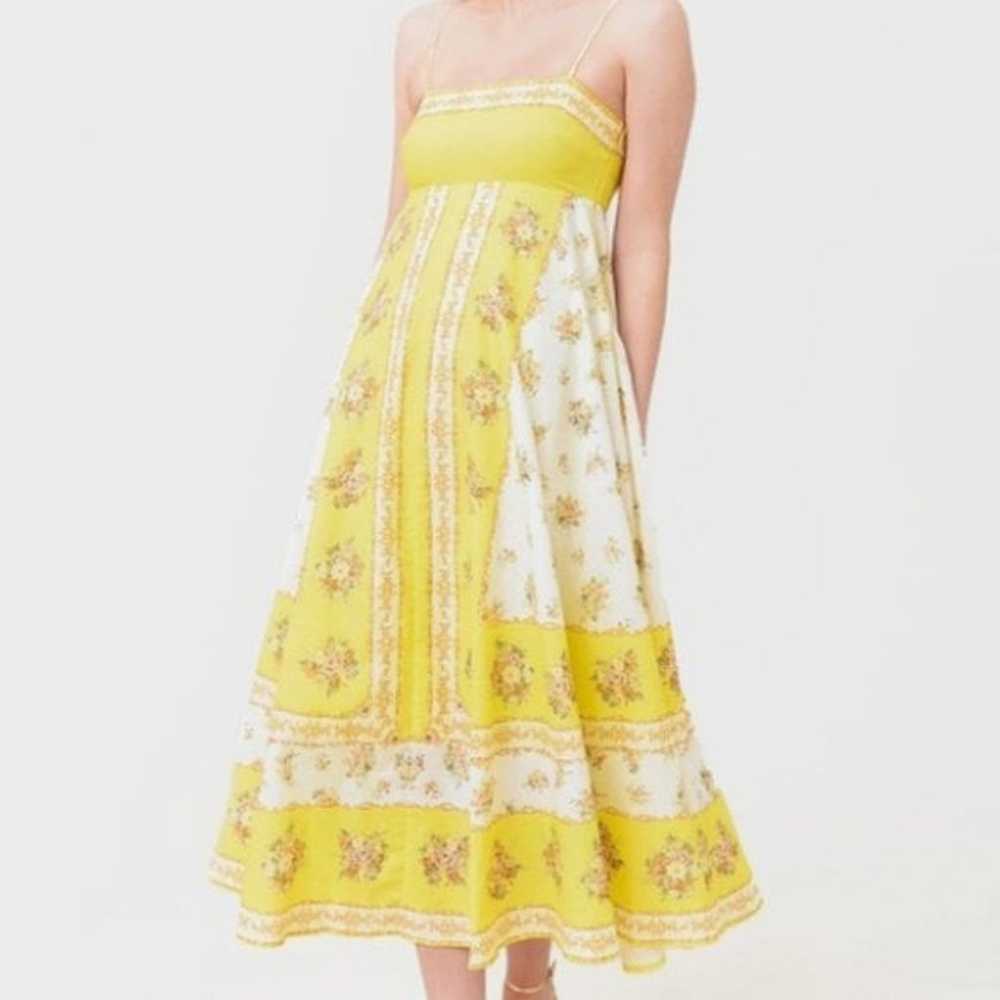 Alémais Catalina Yellow Midi Dress US Size 6 - image 3