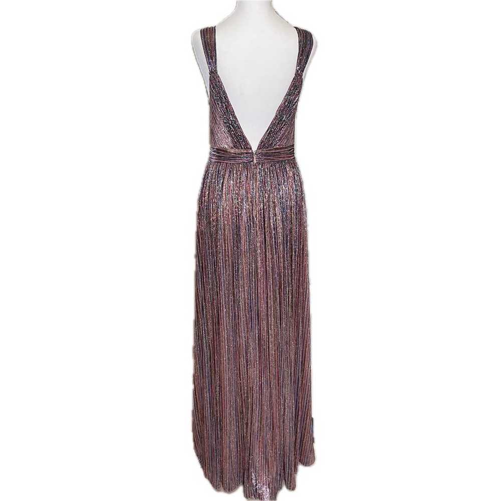 CATHERINE DEANE Niya Pleated Metallic Dress Sz 6 - image 4