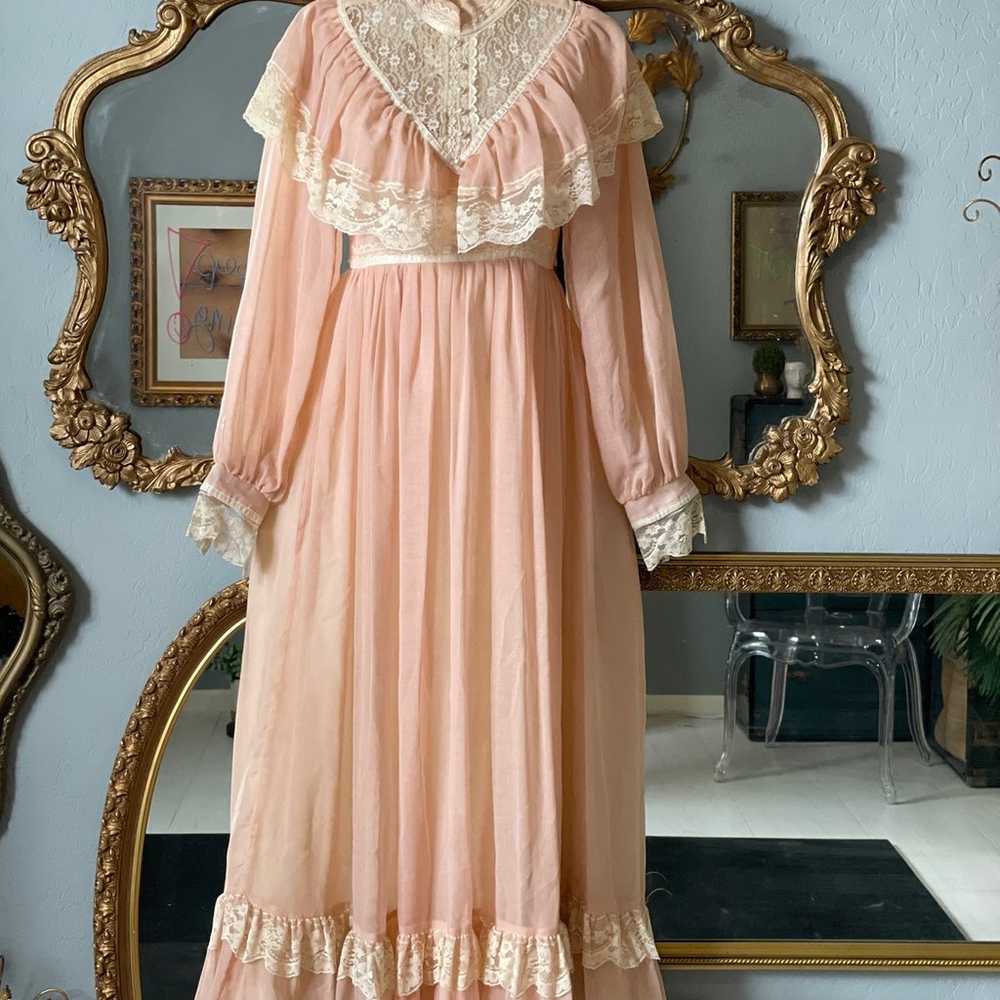 Vintage Gunne Sax Prairie Dress Pink/ Peach
