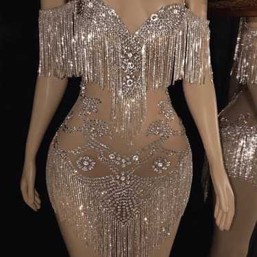 Nude Rhinestone Dress