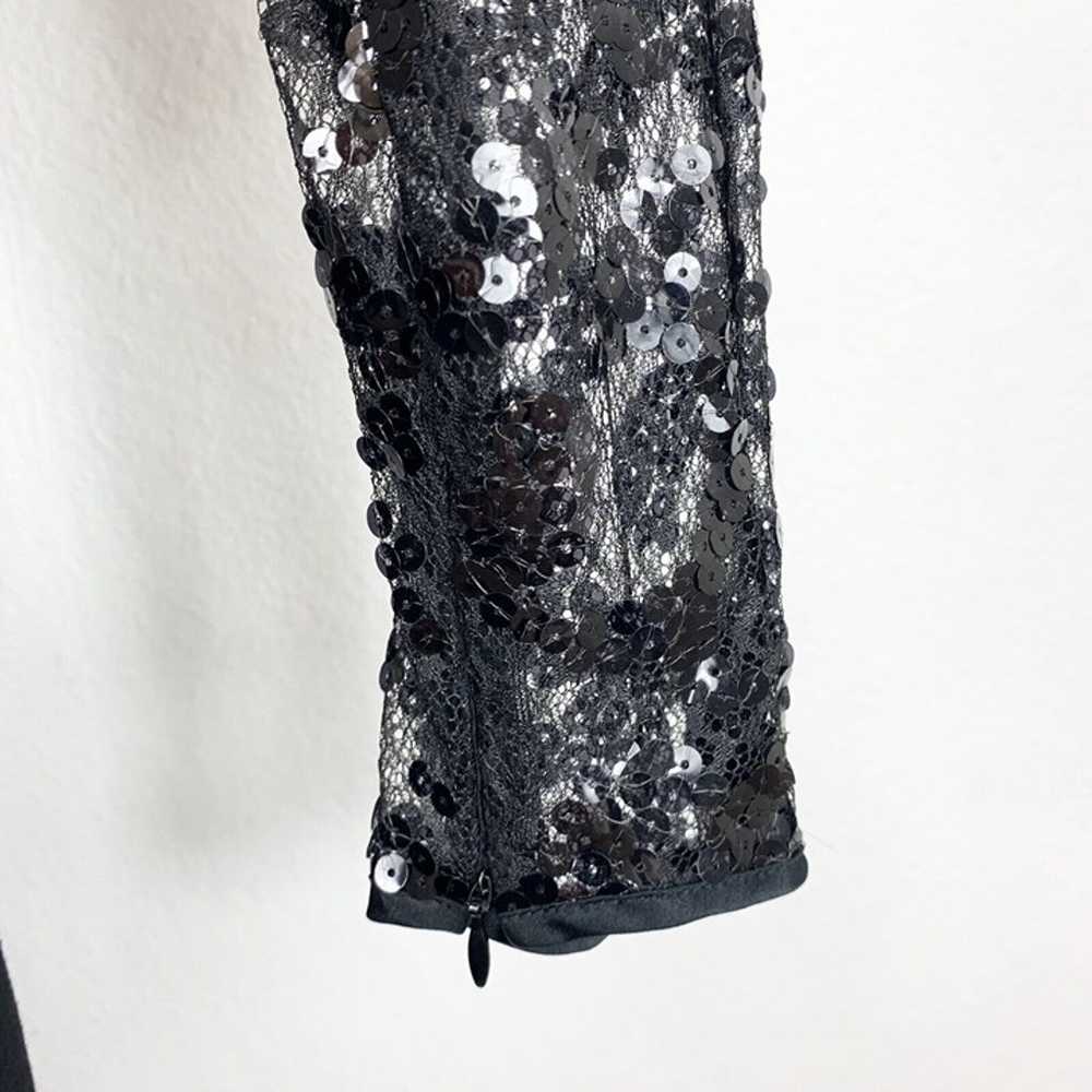 Escada Couture 40 Dress Wool Sequin Lace Black Lo… - image 3