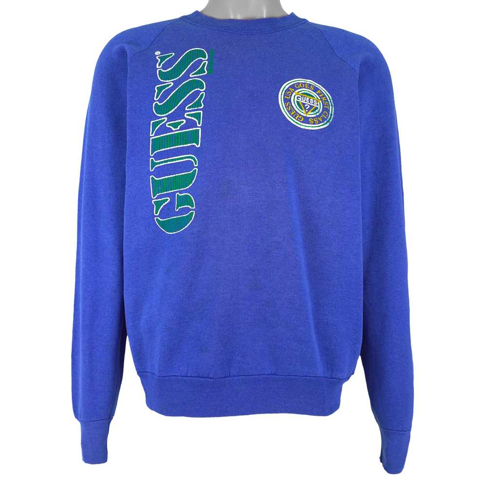 Guess - USA Goes First Class, Spell-Out Crew Neck… - image 1