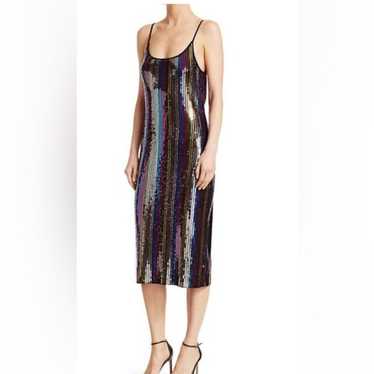 Tanya Taylor Venus slip dress in sequin striped M… - image 1