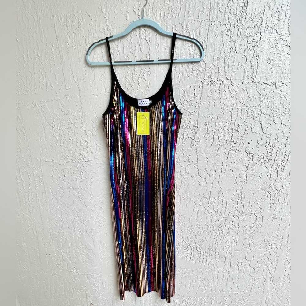 Tanya Taylor Venus slip dress in sequin striped M… - image 2