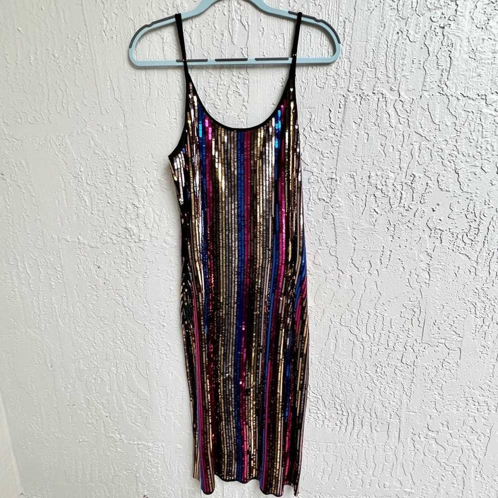 Tanya Taylor Venus slip dress in sequin striped M… - image 5