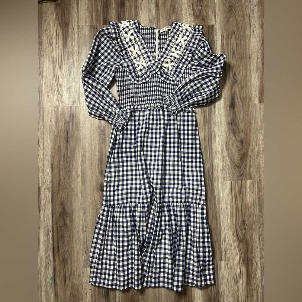 Sea New York Gina Gingham Collar Maxi Dress size … - image 2