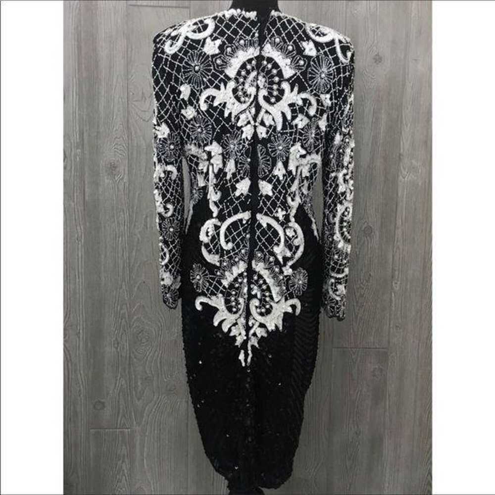 Vintage ornate beaded sequin long sleeve ball gow… - image 3