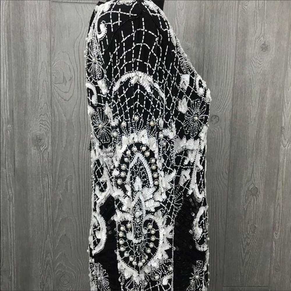 Vintage ornate beaded sequin long sleeve ball gow… - image 6