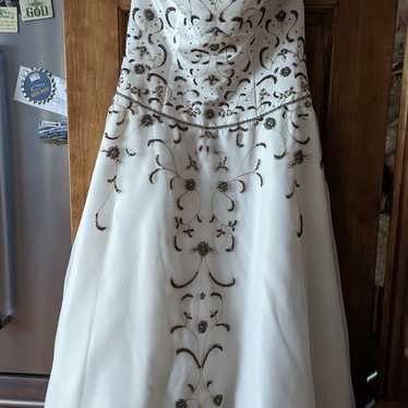 Gold Bead Embroidered Wedding Gown White Altered A