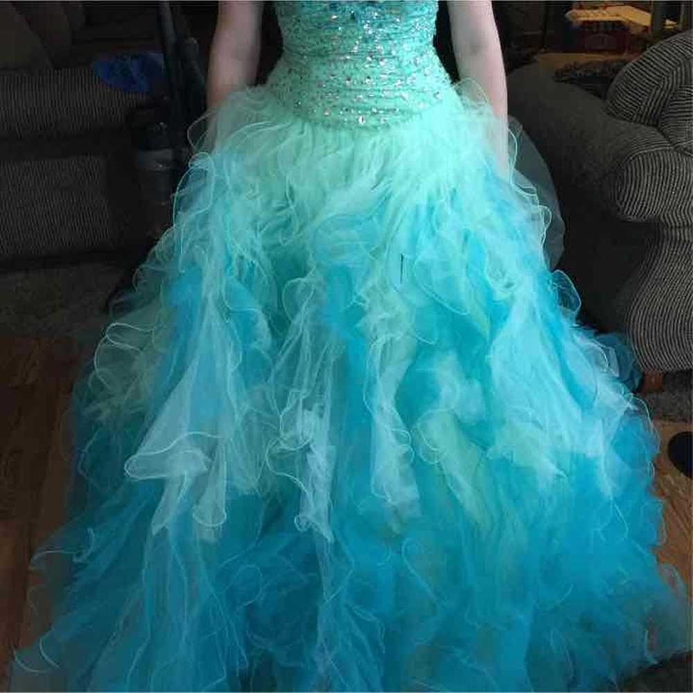 Blue/teal prom dress - image 2