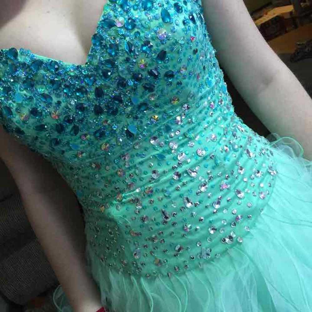 Blue/teal prom dress - image 3