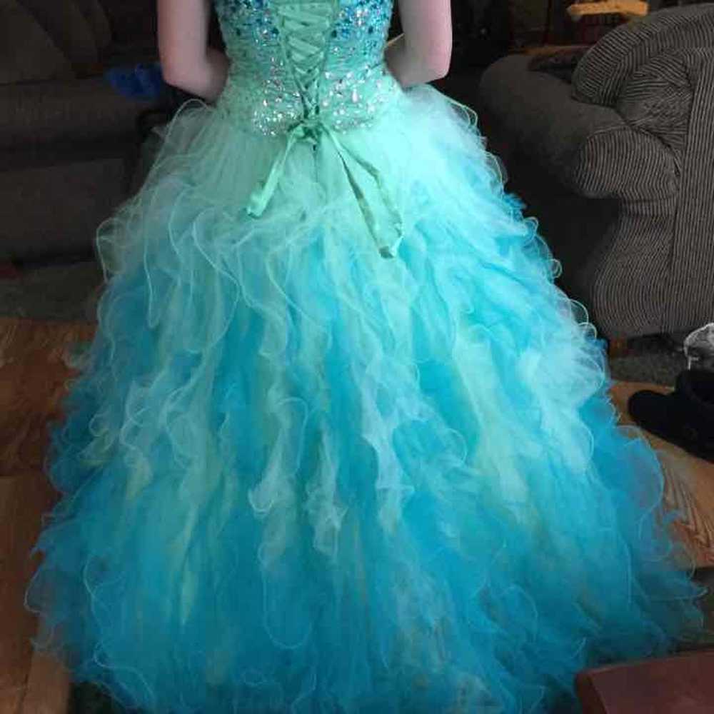 Blue/teal prom dress - image 4