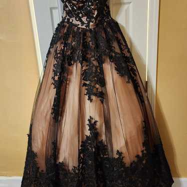 black lace wedding dress