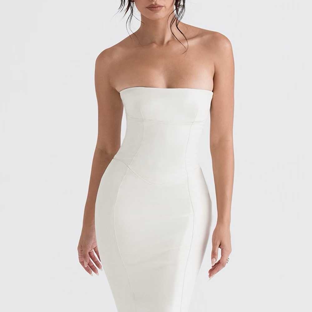 House of CB CAMILLA IVORY VEGAN LEATHER STRAPLESS… - image 1