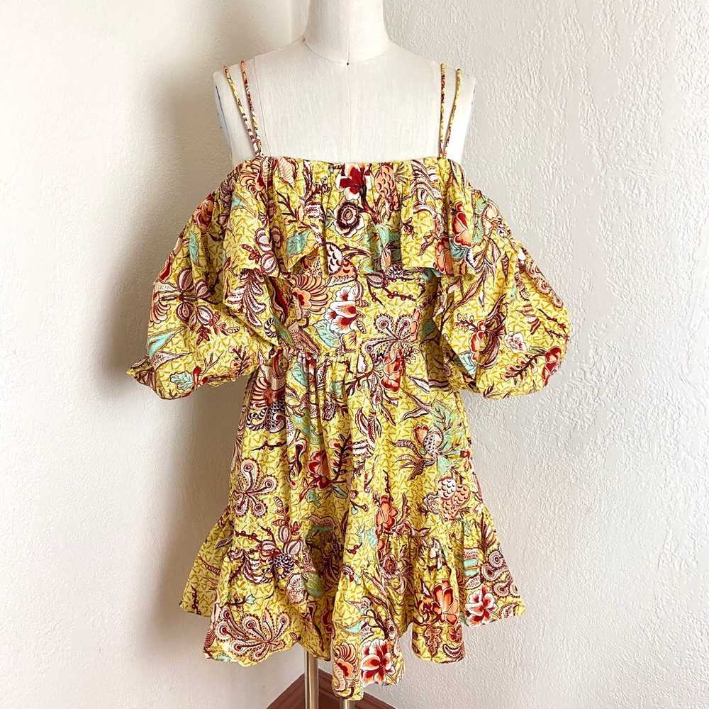 $450 Ulla Johnson Lila Off Shoulder Mini Dress Ye… - image 3