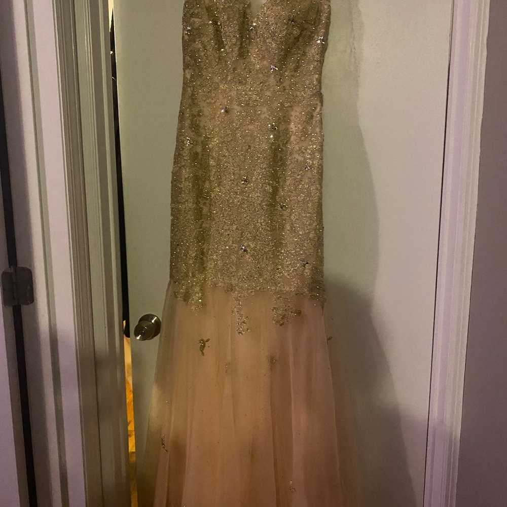 Champagne Pink Gold Sequin Gown - image 2