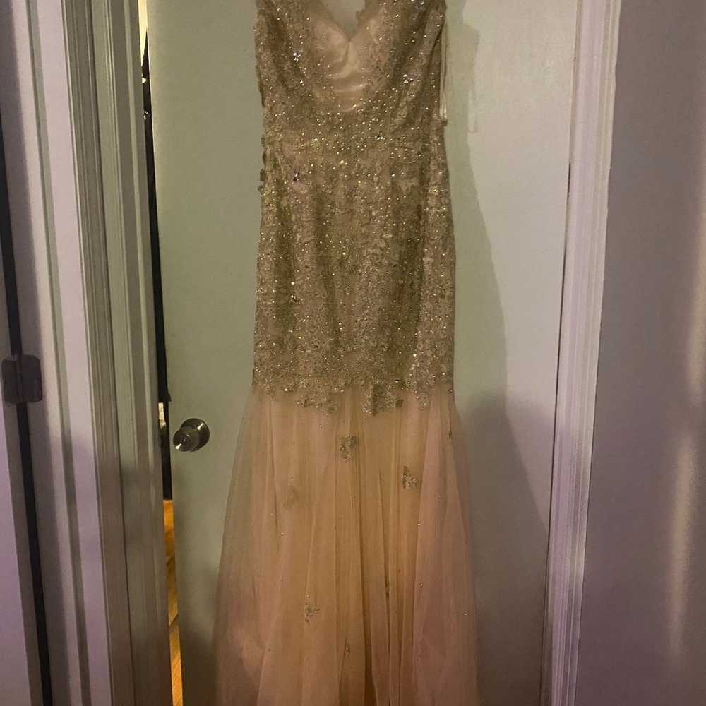 Champagne Pink Gold Sequin Gown - image 4