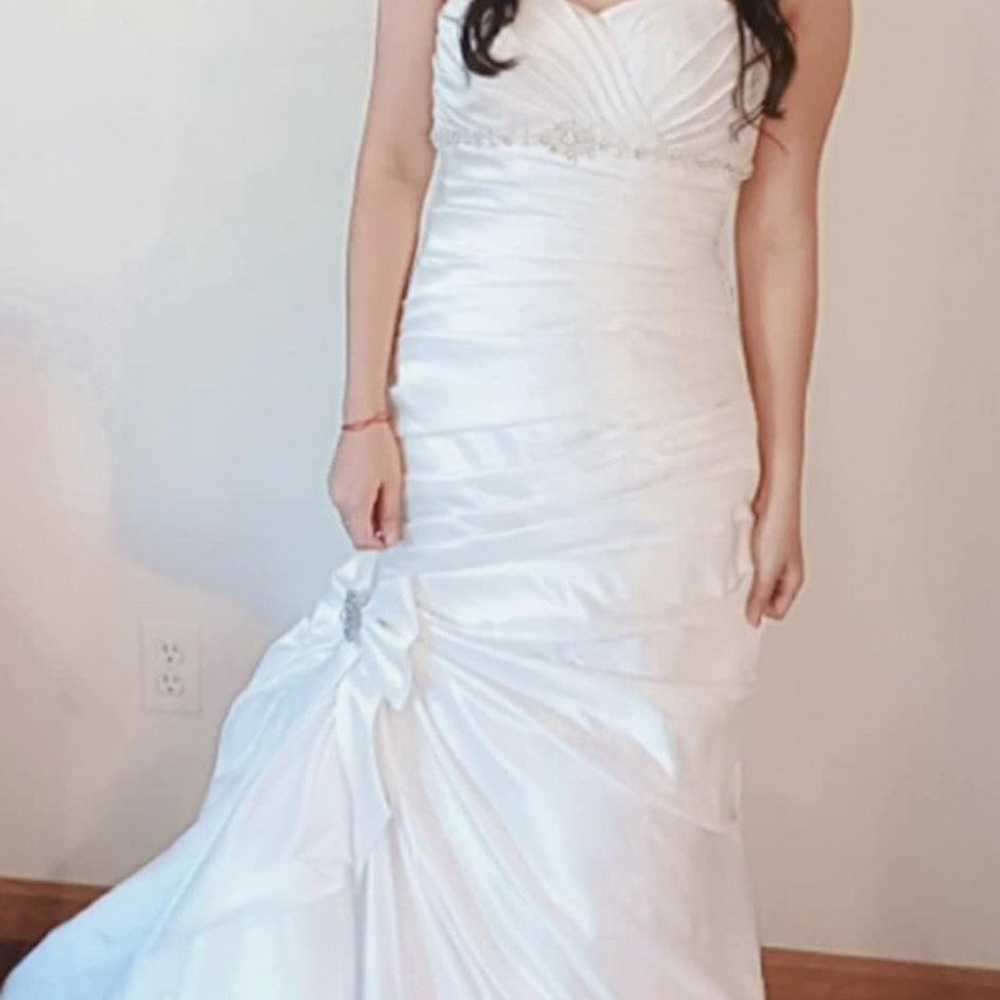 Wedding dress mermaid style David's bridal size 6 - image 1