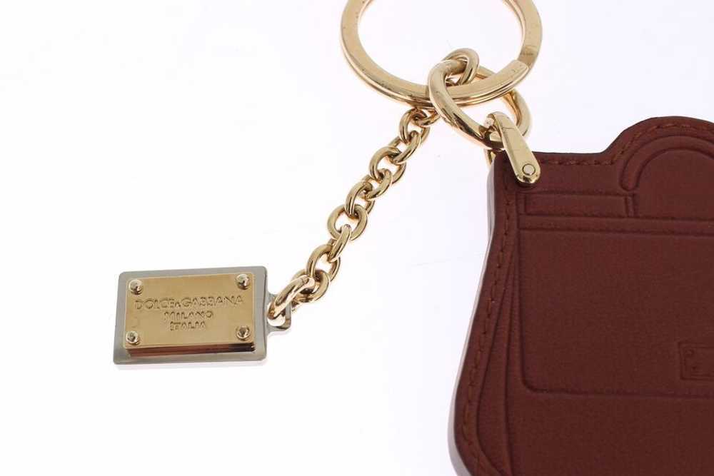 Dolce & Gabbana Elegant Brown Leather Keychain wi… - image 4