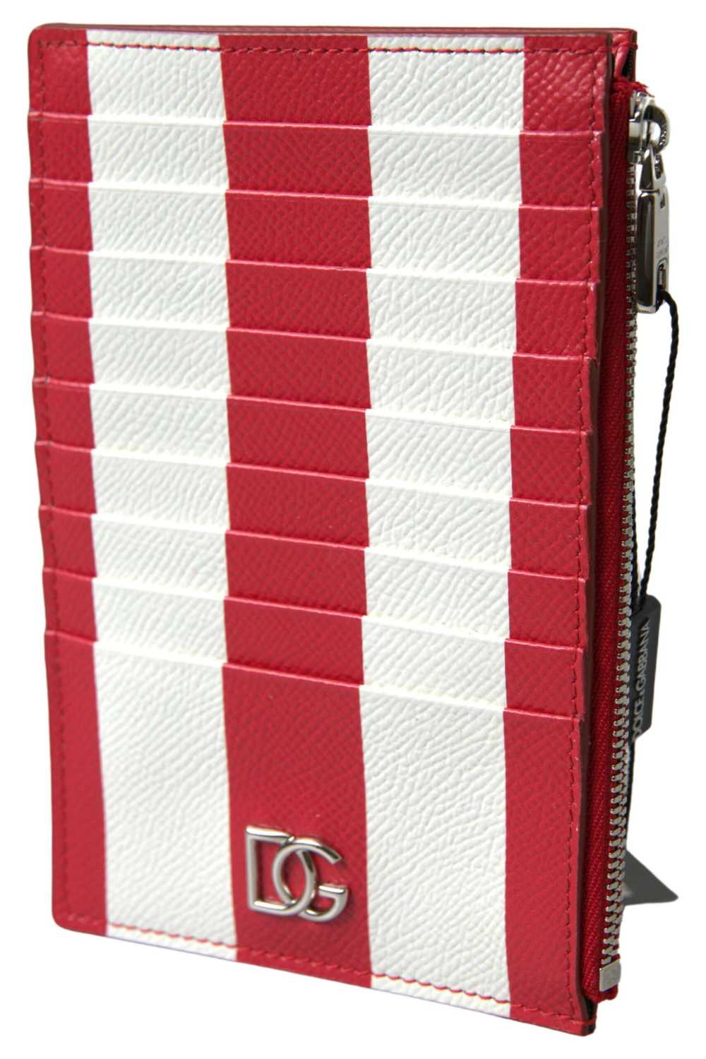 Dolce & Gabbana Elegant Striped Leather Card Wome… - image 2