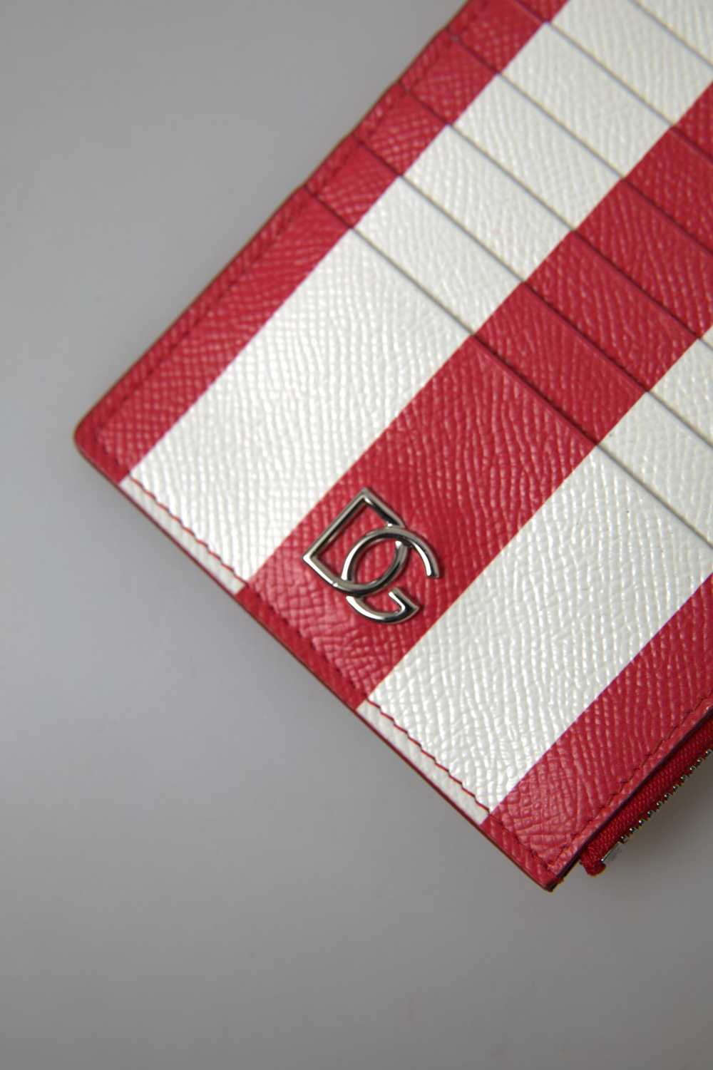 Dolce & Gabbana Elegant Striped Leather Card Wome… - image 5