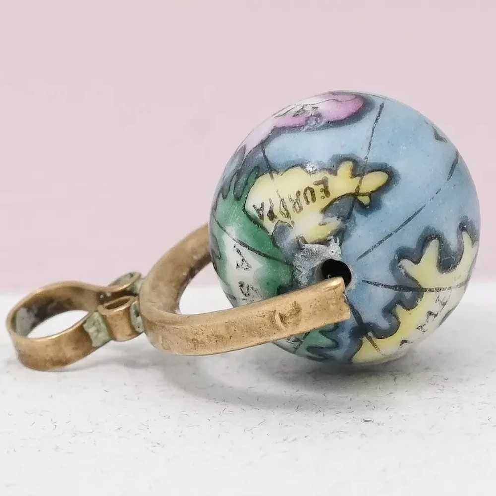 Antique Victorian World Globe Spinner Fob Charm G… - image 2