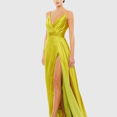 Mac Duggal SLEEVELESS FAUX WRAP DRAPED GOWN 12443