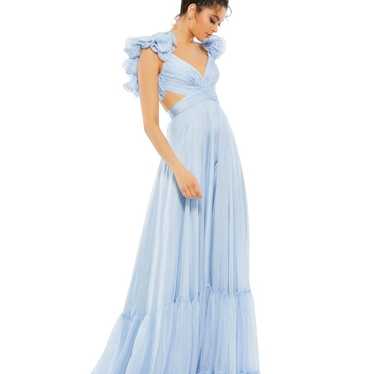 Mac Duggal Ruffle Tiered Cut-Out Chiffon Gown 6791