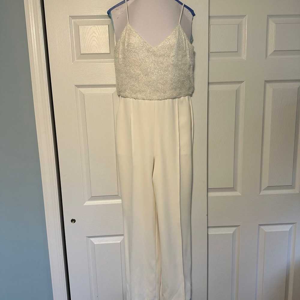 Amsale Caviar Beaded Jumpsuit  - Size 10 - image 3