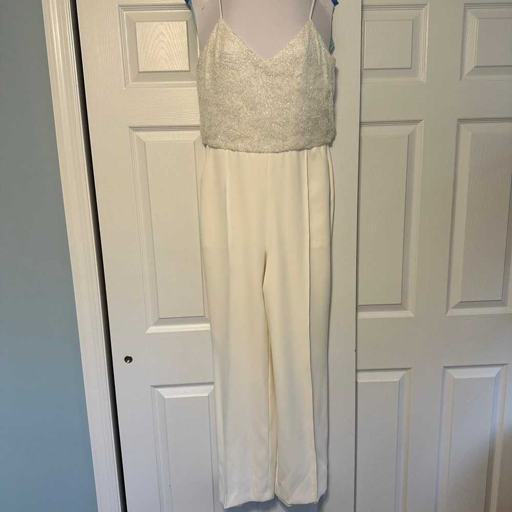 Amsale Caviar Beaded Jumpsuit  - Size 10 - image 4