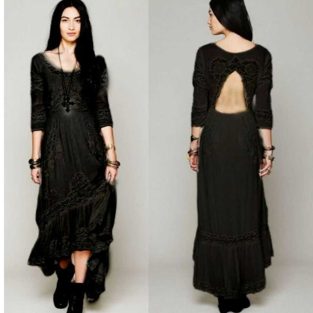 Free People Mexican Wedding Black Dress - image 1