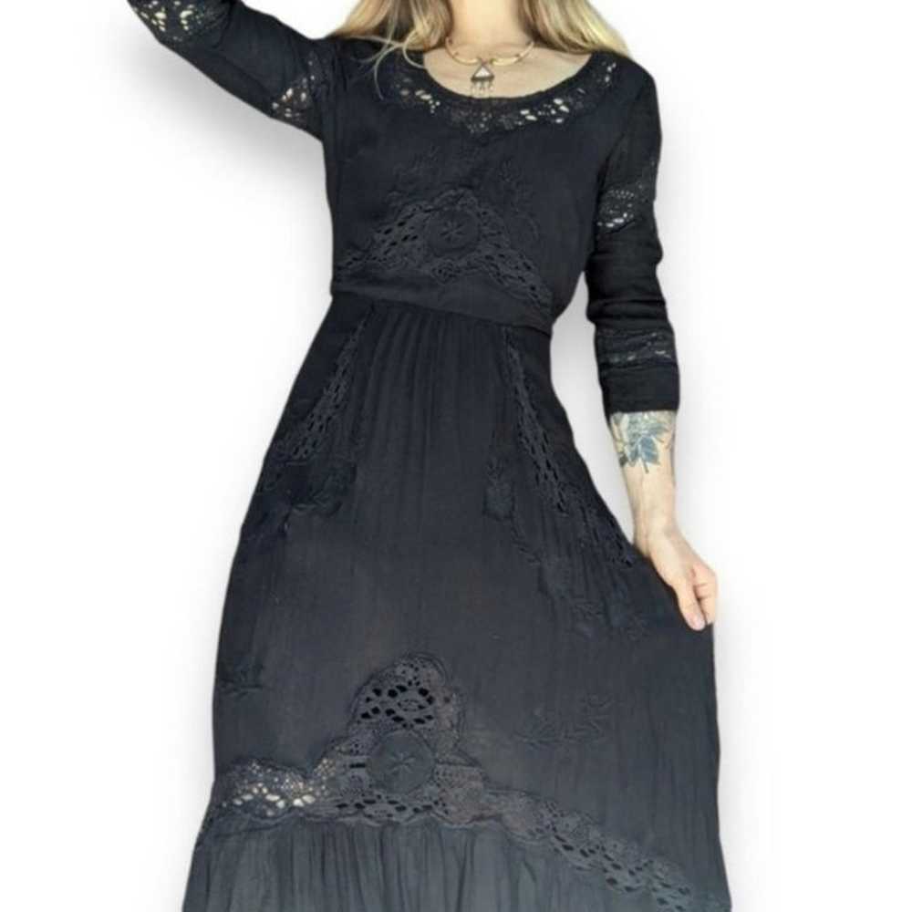 Free People Mexican Wedding Black Dress - image 7