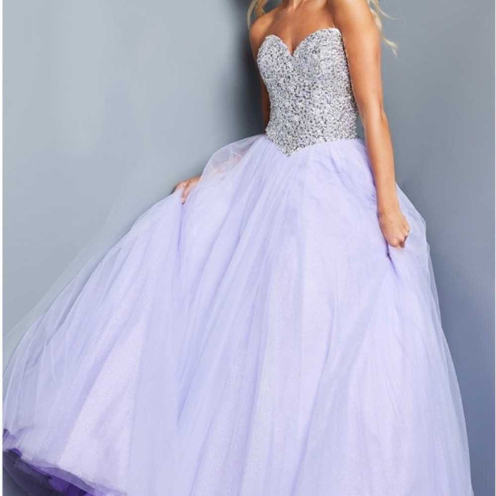 Jovani Lavender Strapless Gown - image 1