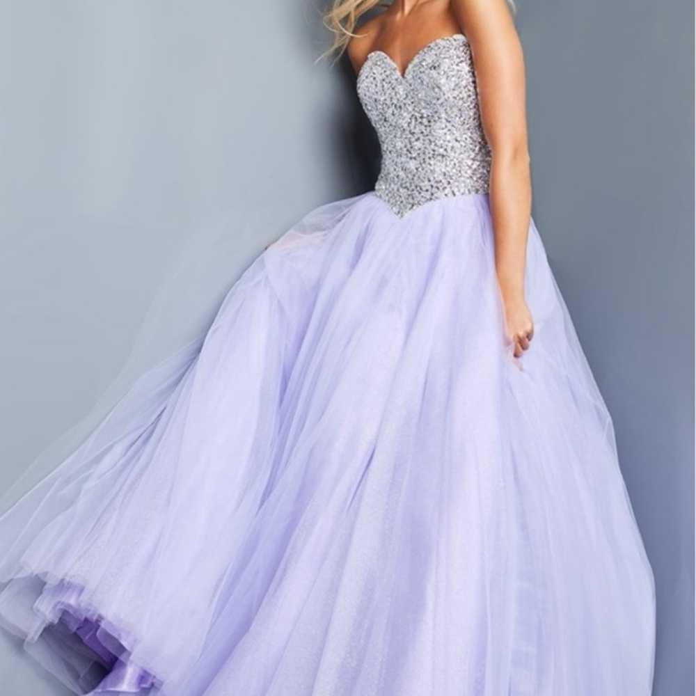 Jovani Lavender Strapless Gown - image 3