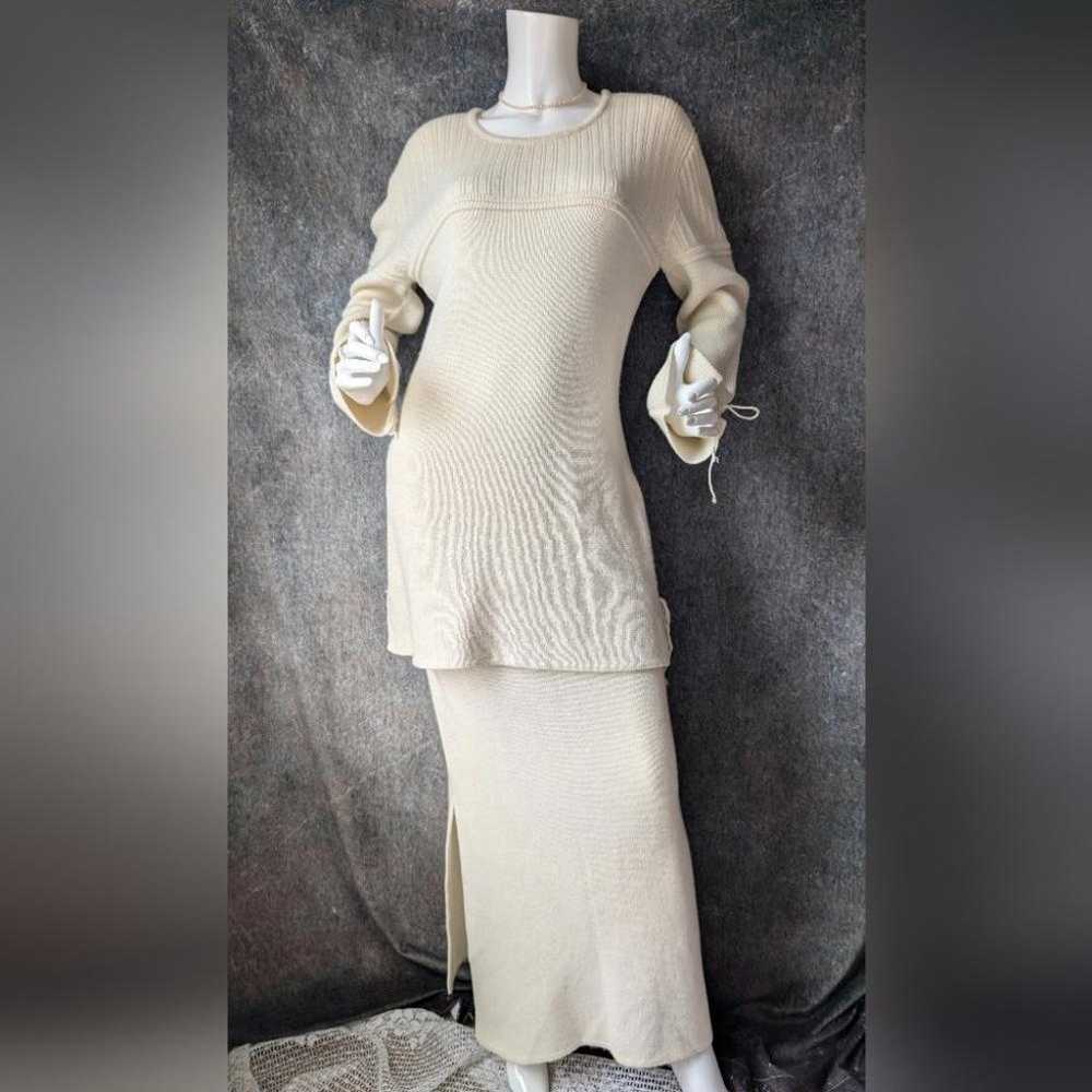 Vintage Wool Ivory Sweater Skirt Set - image 1