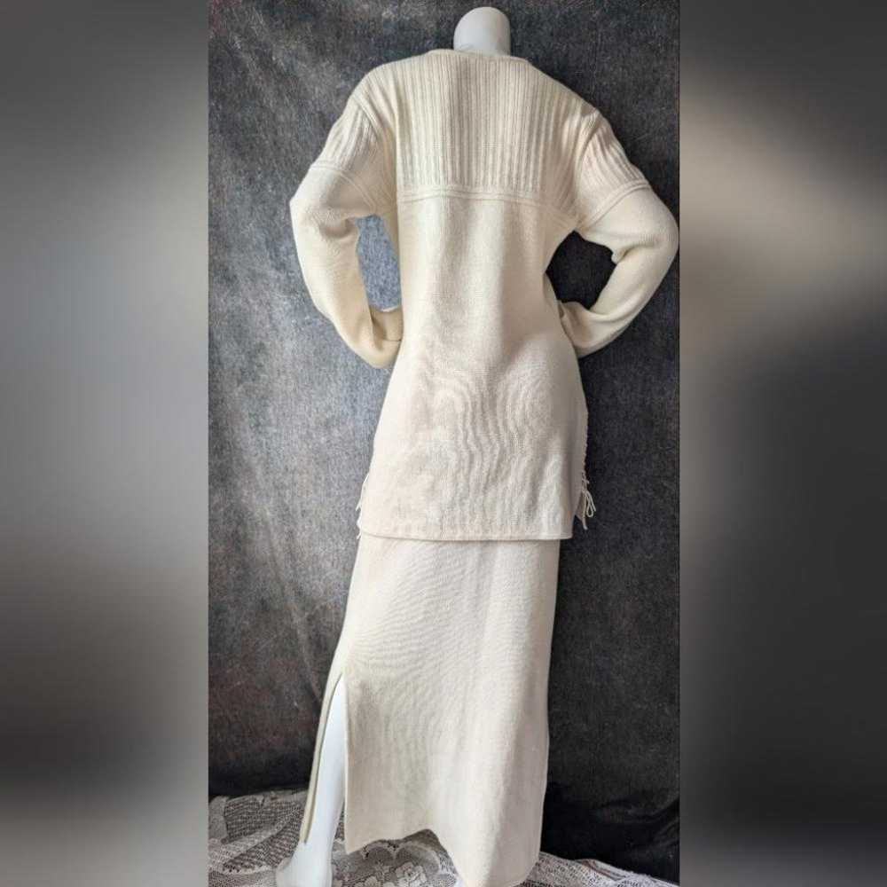 Vintage Wool Ivory Sweater Skirt Set - image 4