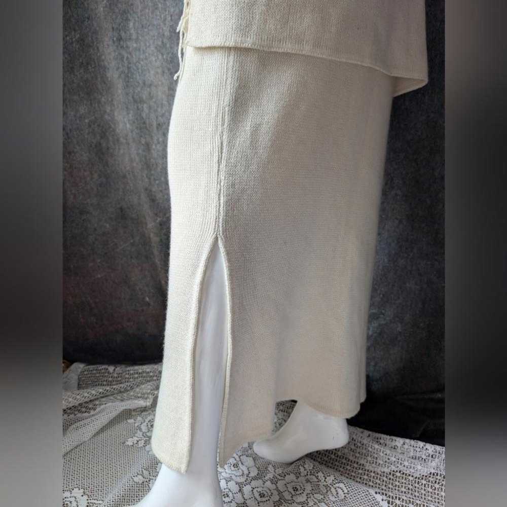 Vintage Wool Ivory Sweater Skirt Set - image 5