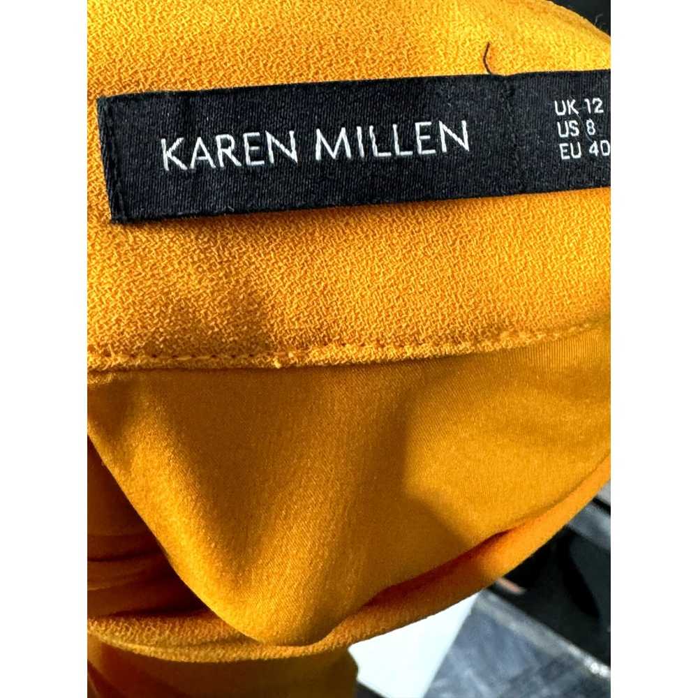 KAREN MILLEN Women's Orange Ruched Mock-Neck Slee… - image 12